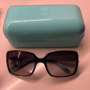 Tiffany & Co. Black Sunglasses with Blue Case